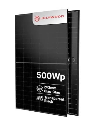 Neue Kollektion Jolywood 500W Full Black PV-Modul – (Bifazial | Glas-Glas | 120 Zellen) – JW-HD120N-R3 – Solar Panel